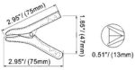 Κροκοδειλάκι 30Α, Μήκος 75mm, Άνοιγμα 13mm με Πλήρη Μόνωση Μαύρο Krode AT-0016 - Image 2