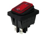 Διακόπτης Rocker IP65 OFF-ON 4 Pin DPST, Φωτιζόμενος Κόκκινος 22A/250VAC, για Άνοιγμα 30x22mm WR210