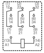 Ρελέ Ηλεκτρομαγνητικό 24VDC 10A 3 Επαφών N.C+N.O 11 Pin για Βάση Schrack PT370024 - Image 3