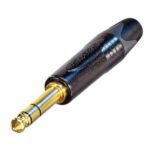Βύσμα 6.3mm Stereo Αρσενικό Μεταλλικό Επίχρυσο Καλωδίου Μαύρο Neutrik NP3X-B
