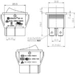 Διακόπτης Rocker OFF-ON 4P DPST 23A/250VAC Φωτιζόμενος Κόκκινος για Άνοιγμα 27.6x21.5mm Soken RK1-01 - Image 3