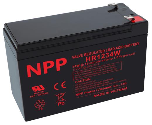 490333-o1.jpg NPP Μπαταρία Μολύβδου High Rate 12V 9Ah 151x65x94mm Ακροδέκτες F2 6.35mm HR1234W - Image 1