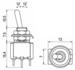Διακόπτης Μοχλού Toggle ON-ON 3P SPDT, 3A/250VAC Φ6mm SCI TA-102-A1 - Image 2