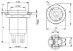 Πιεζοδιακόπτης OFF-ON 5 Pin SPST, 12VDC Φ19mm Φωτιζόμενος Κόκκινο LED Dahe Σειρά HBS1 - Image 2