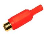 Βύσμα RCA Θηλυκό Επίχρυσο Κόκκινο Καλωδίου Φ5mm Ultimax RJ228G