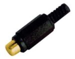 Βύσμα RCA Θηλυκό Επίχρυσο Μαύρο Καλωδίου Φ5mm Ultimax RJ228G