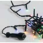 Χριστουγεννιάτικα Λαμπάκια 100 LED 5m Πολύχρωμα IP44 Επεκτάσιμο με Πράσινο Καλώδιο 3m, 8 Προγράμματα 60217