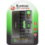 Uniross Φορτιστής USB 8 Μπαταριών Ni-MH Μεγέθους AA/AAA με 8 Κανάλια Φόρτισης UNPCU006