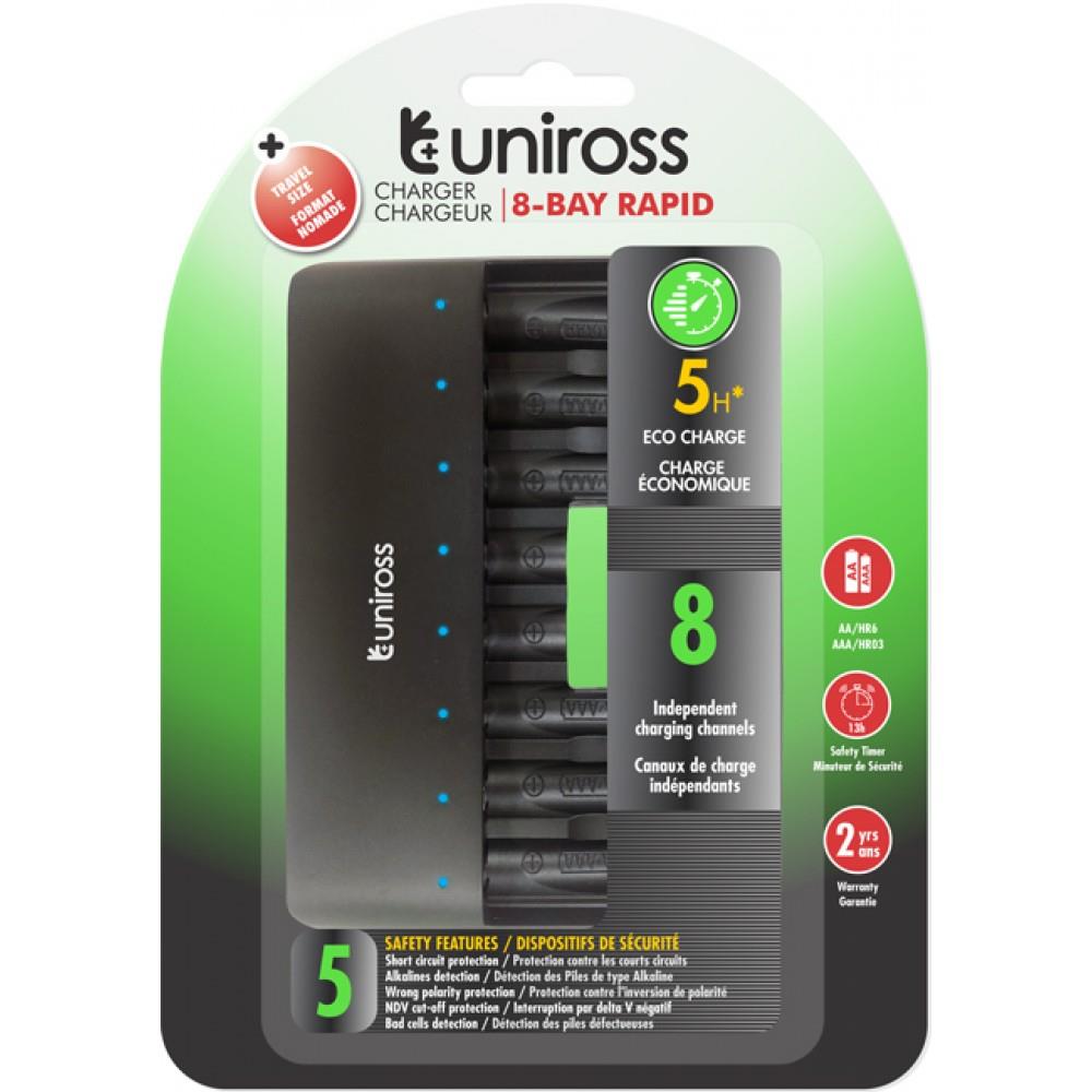 659100006-o1.jpg Uniross Φορτιστής USB 8 Μπαταριών Ni-MH Μεγέθους AA/AAA με 8 Κανάλια Φόρτισης UNPCU006 - Image 1