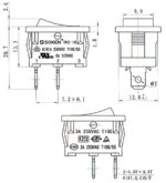 Διακόπτης Rocker OFF-ON 2 Pin SPST, 6A/250VAC, για Άνοιγμα 19.1x12.9mm Soken RK2-16 - Image 2