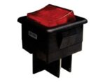Διακόπτης Rocker OFF-ON 4 Pin DPST, Φωτιζόμενος Κόκκινος 10A/250VAC, για Άνοιγμα 26.7x25.8mm SCI R13-105