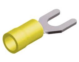 700579-o1.jpg Ακροδέκτης Διχαλωτός Φ5.3mm για Καλώδιο έως 5mm² με Κίτρινη Μόνωση Χαλκός S5-5V - Image 1
