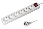 Πολύπριζο 6 Θέσεων με Διακόπτη, Καλώδιο 5m 3x1.5mm² Λευκό 02.007.0085