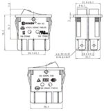 Διακόπτης Rocker OFF-ON 6 Pin SPDT x2, Φωτιζόμενος Κόκκινος 16A/250VAC, για Άνοιγμα 30x22mm Soken RK1-23AB - Image 2