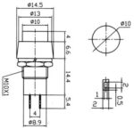 Πιεζοδιακόπτης Push ON SPST-NO, Φ10mm Μαύρος PBS-20B - Image 2