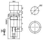 Πιεζοδιακόπτης OFF-ΟΝ 2 Pin SPST, Φ12mm Κόκκινος Ultimax PB301A - Image 2