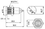 Διακόπτης με Κλειδί OFF-ON 90°, 2 Θέσεων 2 Pin SPST, 0.5A/250VAC, Φ12mm Ultimax S1091B-1 - Image 2