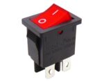 Διακόπτης Rocker OFF-ON 4 Pin DPST, Φωτιζόμενος Κόκκινος 10A/250VAC, για Άνοιγμα 19x12.8mm Soken RK2-03