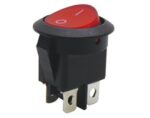 Διακόπτης Rocker OFF-ON 4 Pin DPST, Φωτιζόμενος Κόκκινος 16A/250VAC, Φ20mm Soken RK2-13D