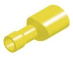 Ακροδέκτης Faston Ίσιος Θηλυκός 6.6mm για Καλώδιο έως 5mm² με Κίτρινη Πλήρης Μόνωση Ορείχαλκος F5-6.4VF/8