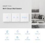 SONOFF T0EU2C-TX Χωνευτός Διπλός Διακόπτης Τοίχου Wi-Fi για Έλεγχο Φωτισμού με Πλαίσιο & Δύο Πλήκτρα Αφής Φωτιζόμενος Λευκός - Image 3
