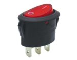 Διακόπτης Rocker OFF-ON 3 Pin SPST, Φωτιζόμενος Κόκκινος 10A/250VAC, για Άνοιγμα 21.7x13.6mm Soken RK2-37