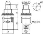 Πιεζοδιακόπτης Push OFF SPST-NC, 4A/250VAC Φ12mm με Βίδες Κόκκινος PBS-13C - Image 2
