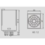 Ρελέ Ηλεκτρομαγνητικό 115VAC 10A 2 Επαφών N.O+N.C 8 Pin Λυχνίας Asiaon 60.12-2 - Image 3