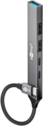 Goobay USB-C 3.2 Hub 5 Θυρών με Σύνδεση 1xUSB-C PD, 1xUSB-C 2.0, 1xUSB-A 3.2 & 1xUSB-A 2.0 74460