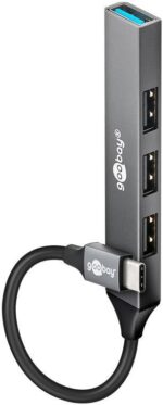 Goobay USB-C 3.2  Hub 4 Θυρών με Σύνδεση 1xUSB-A 3.2 & 3xUSB-A 2.0 74457