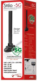 JollyLine Digital Stilo 5G Εσωτερική Κεραία TV 25dB με Ενισχυτή και Φίλτρο 5G Μαύρη 45027/5G - Image 2