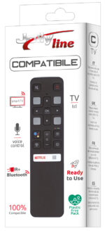 JollyLine Τηλεχειριστήριο Αντικατάστασης για TCL TV με Voice Control & Bluetooth Μαύρο JL1510 - Image 2