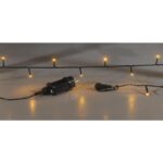 Χριστουγεννιάτικα Λαμπάκια 100 LED 5m Amber IP44 Επεκτάσιμο με Πράσινο Καλώδιο 3m, Σταθερά 80302 - Image 2
