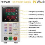 PCWork PCW07D Τροφοδοτικό Εργαστηρίου 1 Καναλιού Switching 0÷50VDC 0÷6A 150W Max. - Image 2