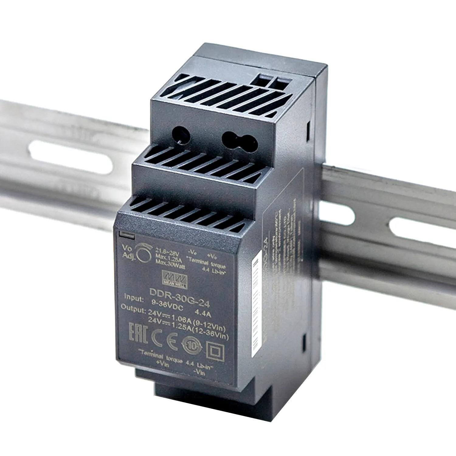 948422862-o1.jpg DC/DC Σταθεροποιητής In: 9÷36VDC Out: 24VDC 1.25A 30W 35x90x54.5mm Mean Well DDR-30G-24 - Image 1