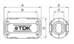 Φερρίτης Καλωδίων Φ7mm 40Ω TDK ZCAT1730-0730A-BK - Image 3