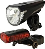Σετ Επαναφορτιζόμενος Φακός Ποδηλάτου LED 70lm με Φανάρι, Δέσμη 135m IP67 με Micro USB & 3 Επίπεδα Φωτεινότητας Arcas 13.02.0072