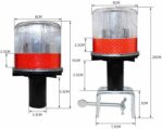 Ηλιακός Φάρος LED Κόκκινος Flashing Εφέ με Διακόπτη, IP65 Φ80x150mm HTL-80200R-F - Image 5