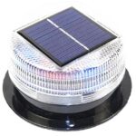 Ηλιακός Φάρος LED Λευκός Strobe Εφέ με Διακόπτη Φ95x65mm HTL-9565W-F