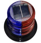 Ηλιακός Φάρος LED Κόκκινο & Μπλε Strobe Εφέ με Διακόπτη Φ95x65mm HTL-9565RB-F