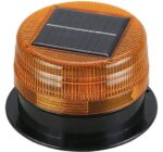 Ηλιακός Φάρος LED Πορτοκαλί Strobe Εφέ με Διακόπτη Φ95x65mm HTL-9565Y-F