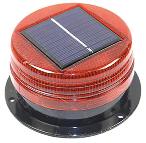 SE8385300-o1-1.jpg Ηλιακός Φάρος LED Κόκκινος Strobe Εφέ με Διακόπτη Φ95x65mm HTL-9565R-F - Image 1