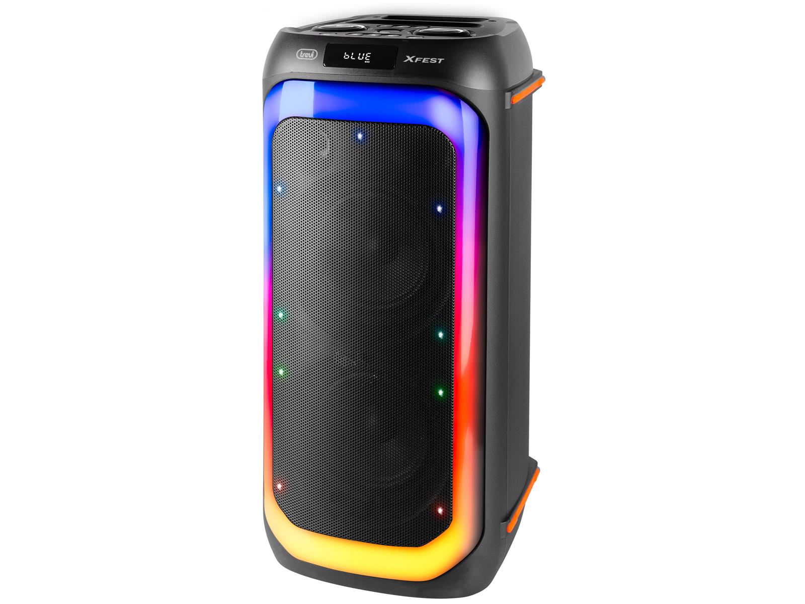 SE8679500-o1.jpg Trevi XF 780 ΚΒ Επαναφορτιζόμενο Bluetooth Ηχείο 110W Karaoke με Ενσύρματο Μικρόφωνο, Τηλεχειριστήριο και Φωτισμό RGB Μαύρο 30x30x64cm - Image 1