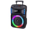 Trevi XF 370 KB Επαναφορτιζόμενο Bluetooth Ηχείο Trolley 25W Karaoke με Ενσύρματο Μικρόφωνο, Τηλεχειριστήριο και Φωτισμό RGB Μαύρο 26x23x40cm