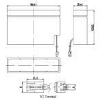 Invictus Μπαταρία Μολύβδου 12V 0.8Ah 96x25x62mm με Καλώδιο FL12-0,8 - Image 2