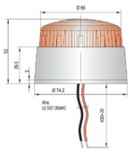 Φάρος Xenon 12VDC Κόκκινος Strobe Εφέ IP65 Φ74.5x52mm AuerSignal XB2 - Image 2