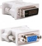 Adaptor DVI-I Dual Link 24+5 Pin Αρσενικό σε VGA Θηλυκό Λευκό CAB-G019 Powertech