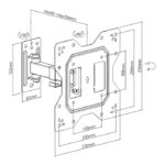 Βάση Τοίχου Powertech για TV έως 43" 30kg Max με Βραχίονα Μαύρη PT-1128 - Image 2