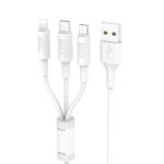Καλώδιο Ταχείας Φόρτισης & Data Lightning/USB-C/Micro USB 1m Λευκό Hoco X25
