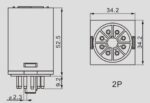 Ρελέ Ηλεκτρομαγνητικό 230VAC 10A 2 Επαφών N.O+N.C 8 Pin Λυχνίας Asiaon MK2P-1 - Image 3